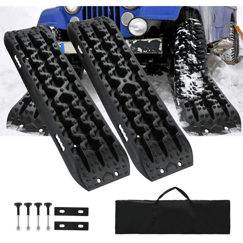 foto del prodotto hengda swanew tavole di trazione 2 pz tappeto di trazione nero 106x30,5x7 cm nylon max. 10t, piastre di trazione con supporto borsa