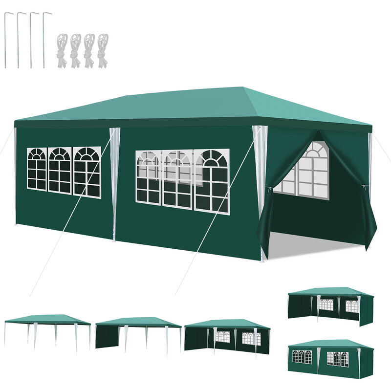foto del prodotto hengda swanew tenda da giardino per feste con pareti laterali 3x6m verde