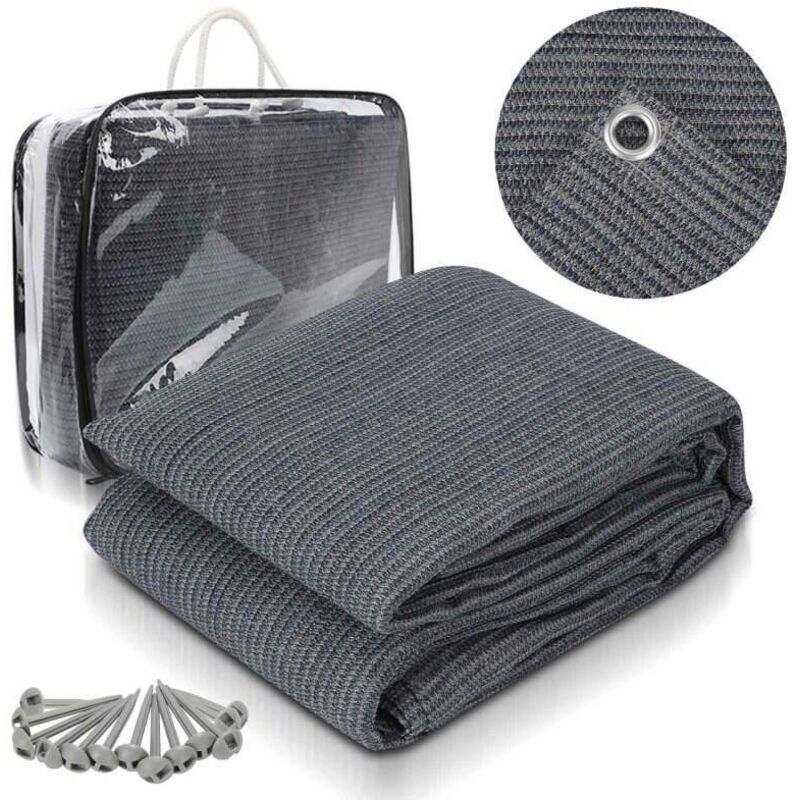 foto del prodotto hengda swanew tenda da sole impermeabile tappeto campeggio tenda terra all aperto telone picnic copertura caravan grigio 250x250cm