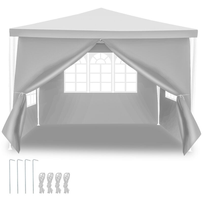 foto del prodotto hengda swanew tenda gazebo tenda da giardino tenda pratica per la spiaggia. montaggio facile con easy klett. perfetta per le feste 3x3m bianco