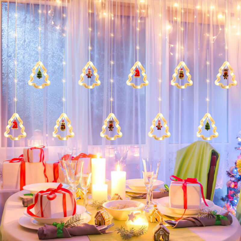 foto del prodotto hengda swanew tenda luminosa a led con decorazioni natalizie stringa luminosa a led 8 modalit di illuminazione usb 3m bianco caldo