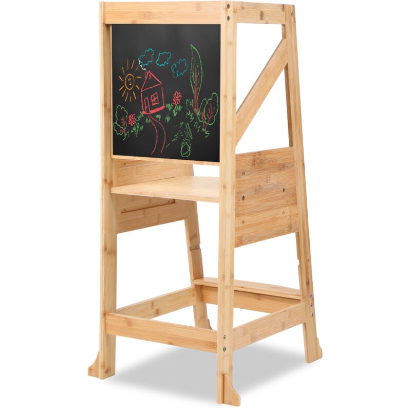 foto del prodotto hengda swanew torre di apprendimento in legno per bambini con gradini strisce antiscivolo kitchen helper natural