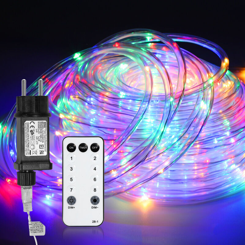 foto del prodotto hengda swanew tubo luminoso a led con telecomando tubo luminoso a led per esterni interni catena luminosa multicolore 30m