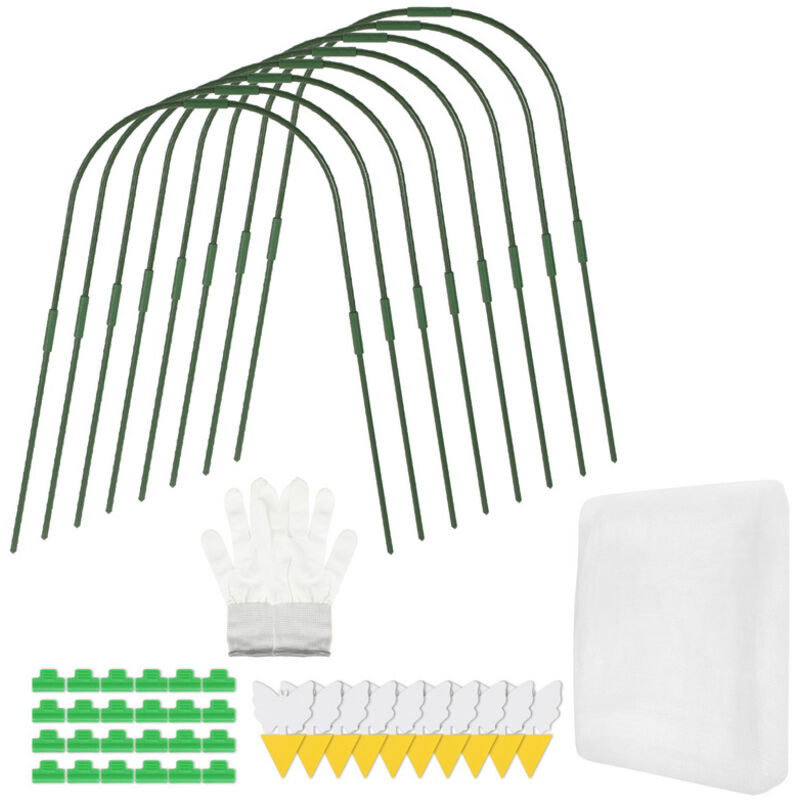 foto del prodotto hengda swanew tunnel vegetale in acciaio inox anello da serra per rete da giardino, picchetti da giardino per piante 3x10m