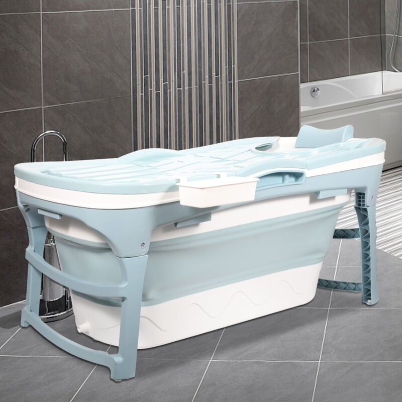 foto del prodotto hengda swanew vasca da bagno portatile pieghevole pp tpe pieghevole con manico 118x60x50cm per bambini e adulti