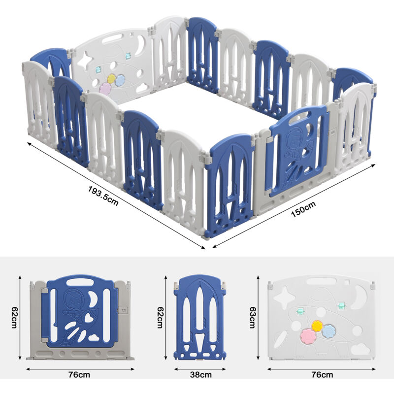 foto del prodotto hengmei box per bambini box per bambini con porta e pannello per giochi centro attivit di sicurezza recinzione per bambini pieghevole cancello di