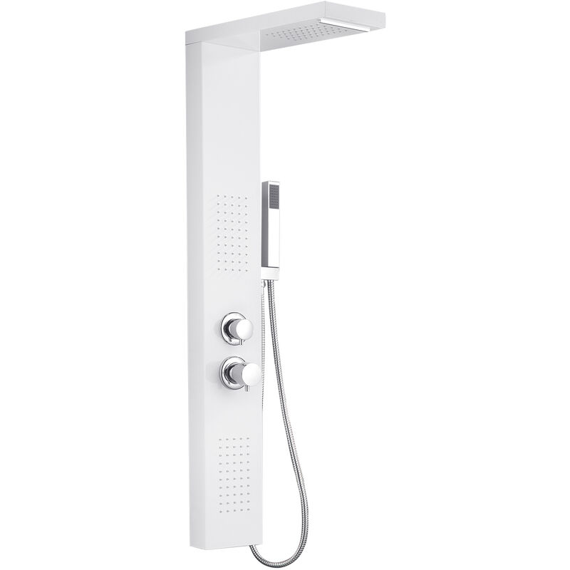 foto del prodotto hengmei colonne doccia termostatiche pannello doccia in acciaio inox spazzolato, set doccia con soffione a pioggia, doccia massaggiante, doccia a