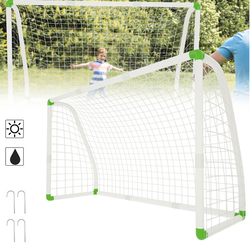 foto del prodotto hengmei porte da calcio in pvc per bambini con rete porta da calcio da giardino porte da calcio per giardino, parco, spiaggia o sala, 180x120x80cm