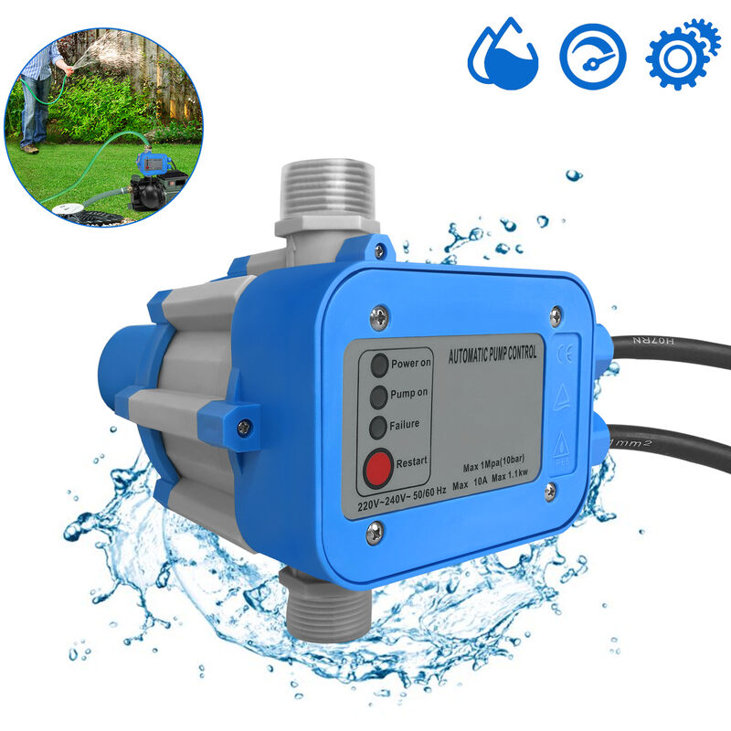 foto del prodotto hengmei pressostato interruttore di pressione regolatore di pressione 220v 10 bar controllo elettronico della pompa con cavo per acquedotti