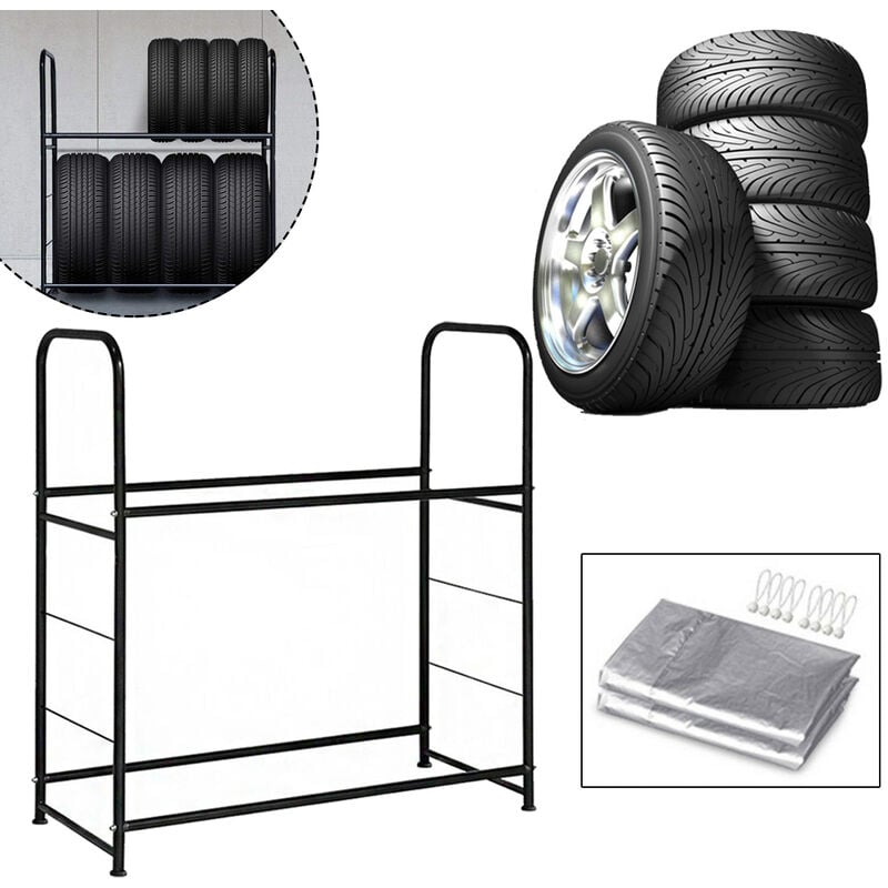 foto del prodotto hengmei scaffali porta pneumatici 4 8x portagomme auto portagomme a muro portagomme a muro portagomme caricabile fino a 25kg per garage portagomme 