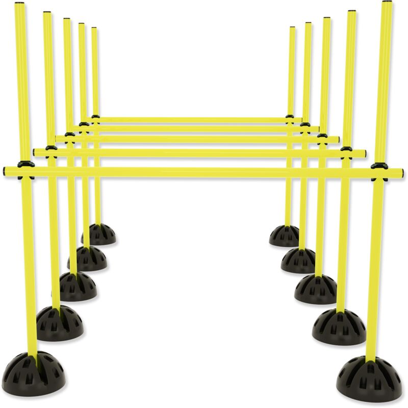 foto del prodotto hengmei set di griglie per l agilit set di pali per il salto set di ostacoli aiuto per l allenamento per il percorso a ostacoli e i pali giallo 