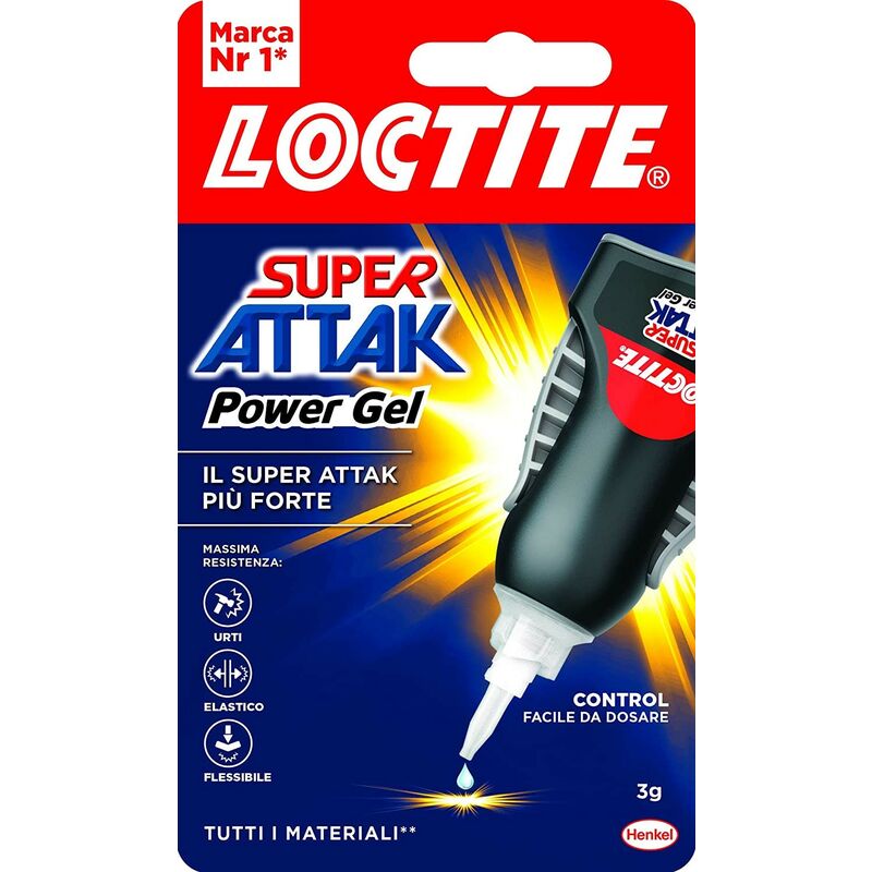 foto del prodotto henkel loctite super attak power flex gel control colla adesivo trasparente 3g