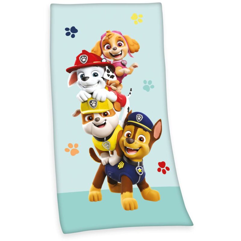 foto del prodotto herding paw patrol, asciugamano, 75x150 cm, 100 cotone, velour