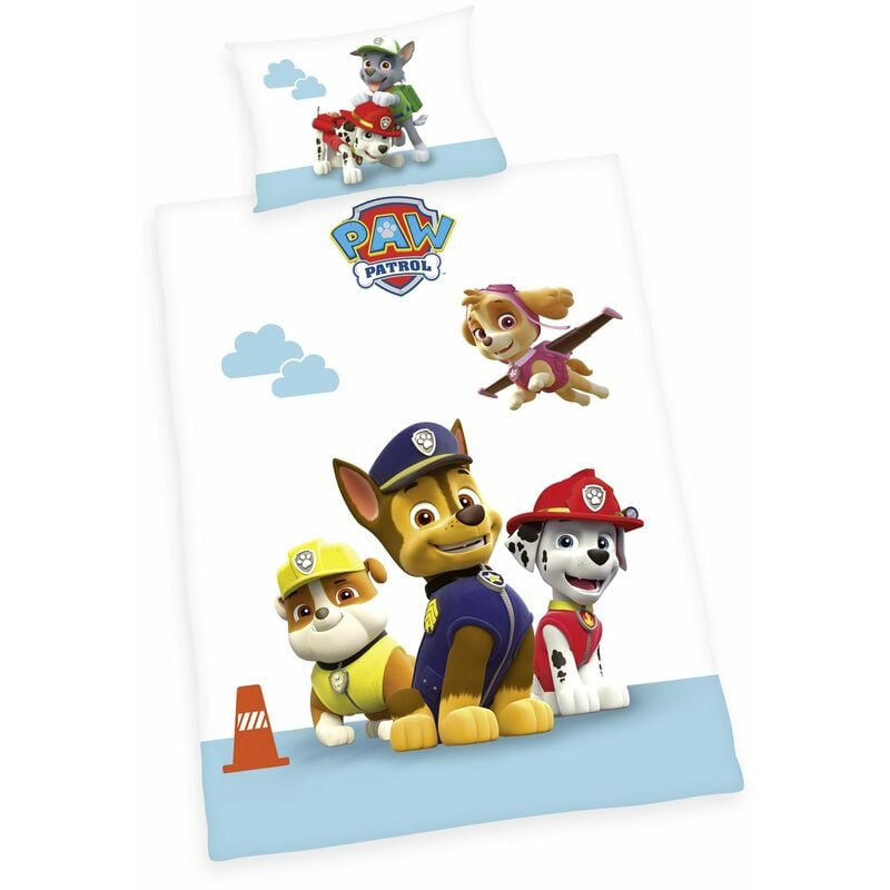 foto del prodotto herding set biancheria da letto, paw patrol, federa 40 x 60 cm, copripiumino 100 x 135 cm, multicolore, cotone
