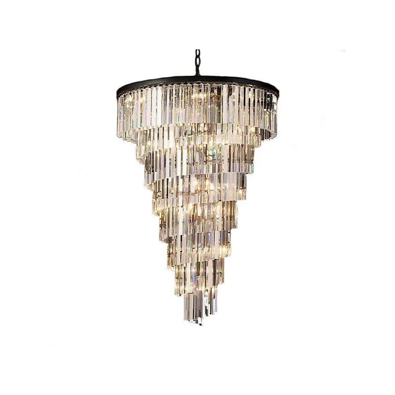 foto del prodotto hereford spiral lampadario di cristallo 80cm