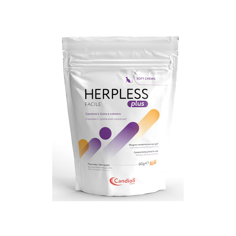 foto del prodotto herpless plus per gatti chew da 60 gr candioli