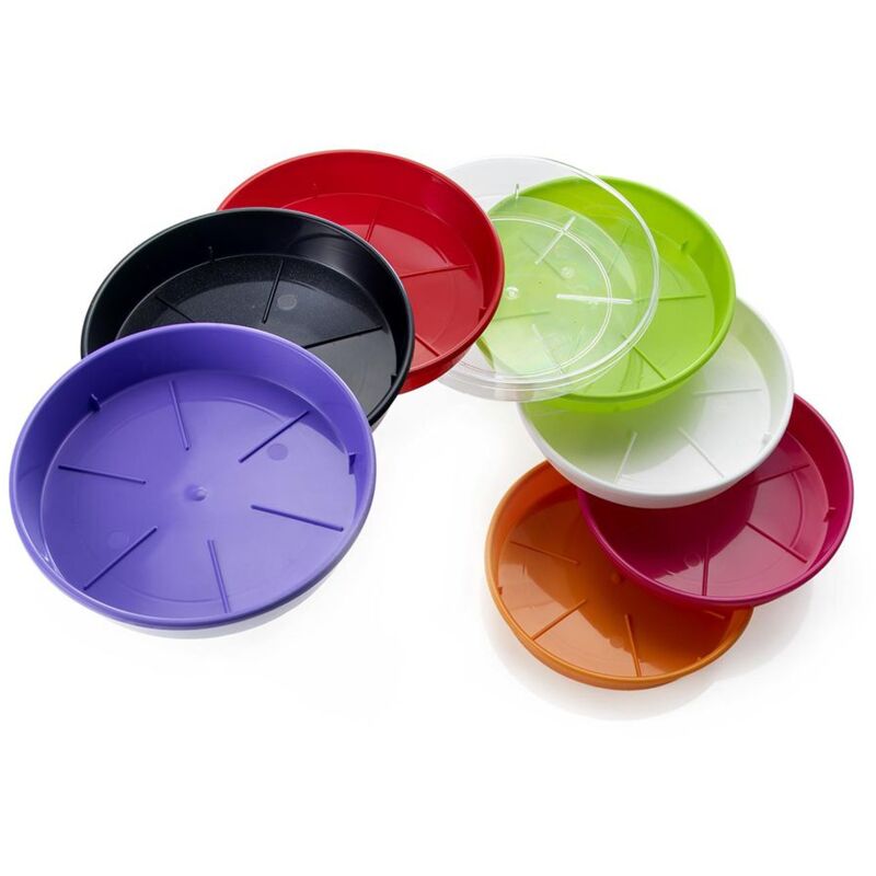 foto del prodotto herstera sottovaso rotondo plato per vasi colorati da esterno e giardino 24 cm trasparente