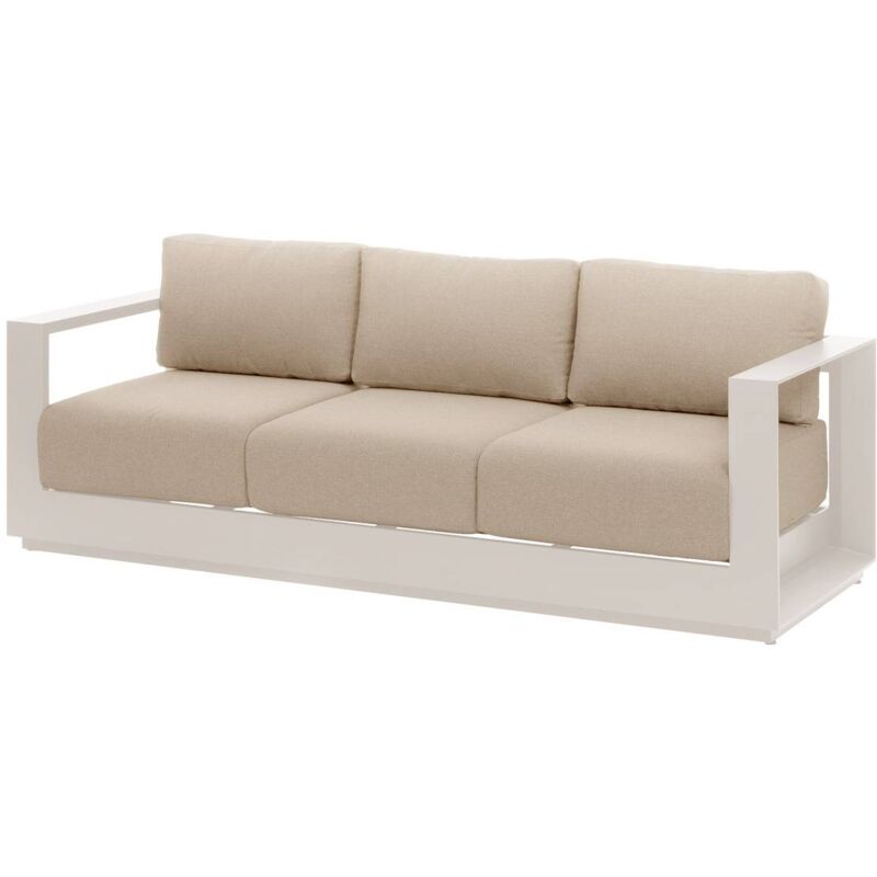foto del prodotto hesperide divano da giardino a 3 posti allure in alluminio e poliestere, color avena e zebrano beige hesp ride