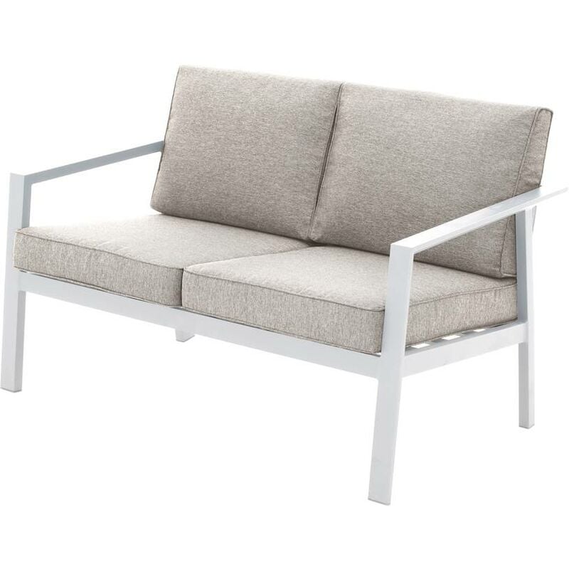 foto del prodotto hesperide - divano da giardino bianco pavane in alluminio trattato con polveri epossidiche - hesp ride