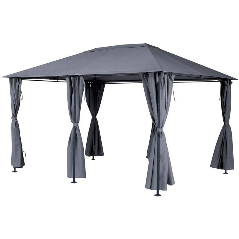 foto del prodotto hesperide gazebo rettangolare in ardesia santorini 4x3m in acciaio trattato con polveri epossidiche hesp ride