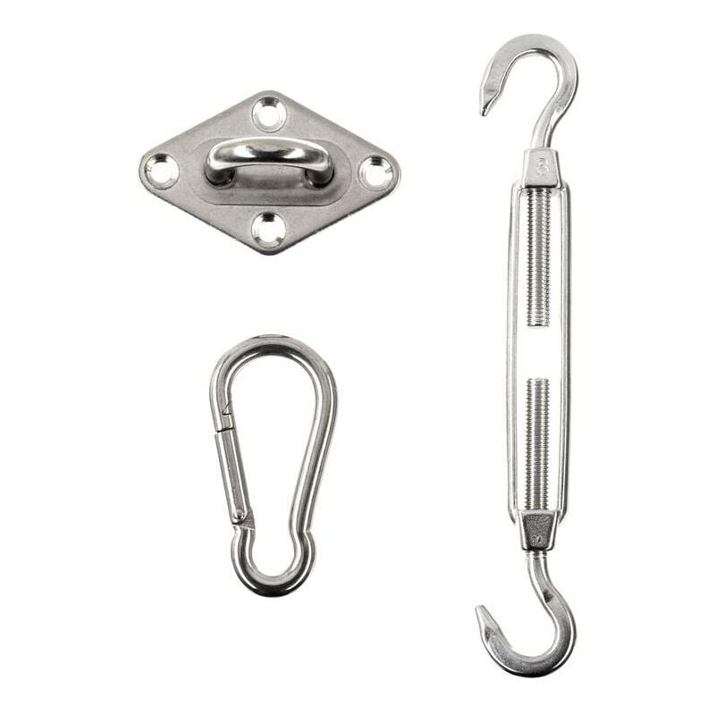 foto del prodotto hesperide kit di fissaggio per vela ombreggiante da 20 cm 3 pezzi in acciaio trattato con resina epossidica hesp ride