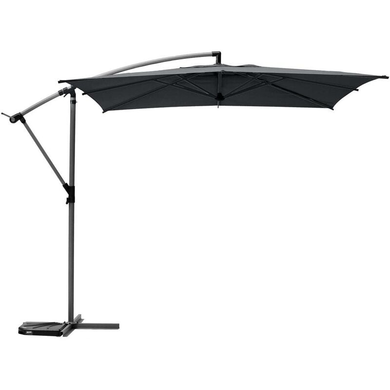 foto del prodotto hesperide - ombrellone quadrato offset in ardesia manoa d2,5x2,5m in acciaio - hesp ride