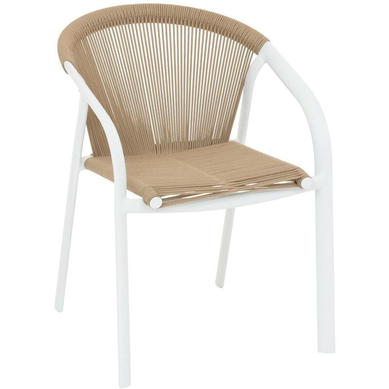 immagine 0 del prodotto hesperide poltrona da giardino impilabile riu miele e bianco in alluminio epossidico hesp ride