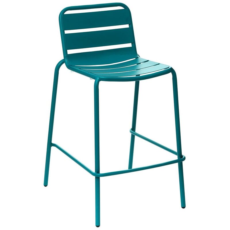 foto del prodotto hesperide - sedia da bar impilabile phuket blu anatra in acciaio trattato con polveri epossidiche - hesp ride