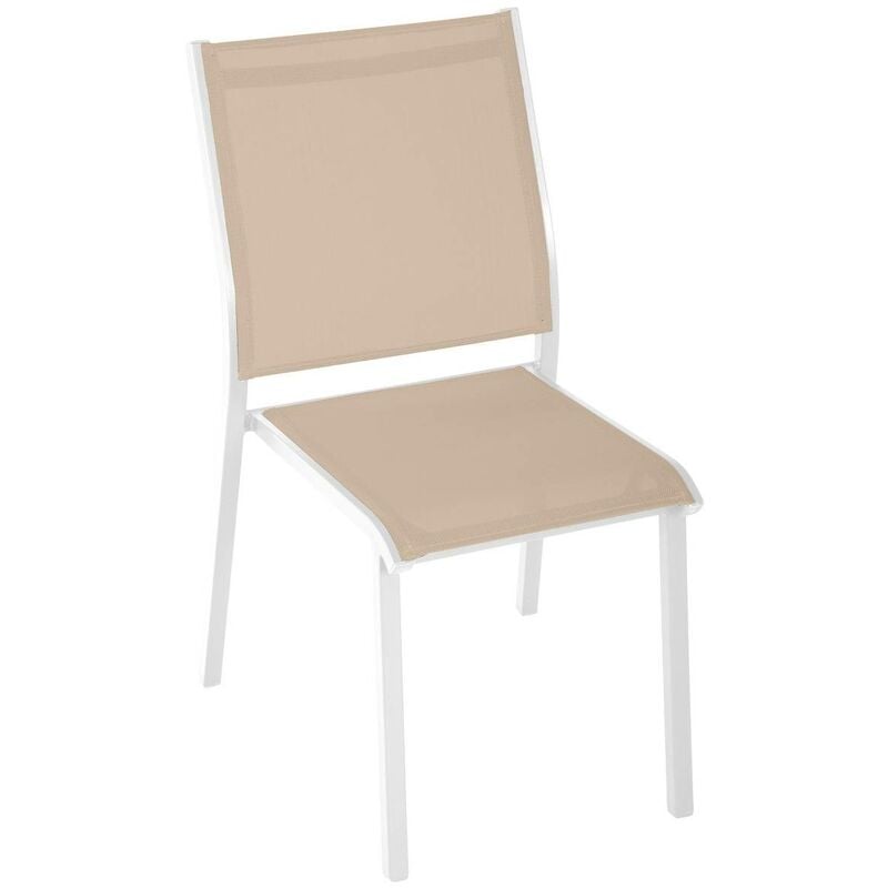 foto del prodotto hesperide sedia da giardino impilabile essentia in lino e alluminio epossidico bianco hesp ride