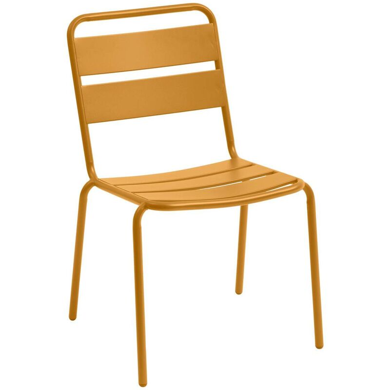 foto del prodotto hesperide - sedia da giardino impilabile phuket color ocra in acciaio trattato con polveri epossidiche - hesp ride
