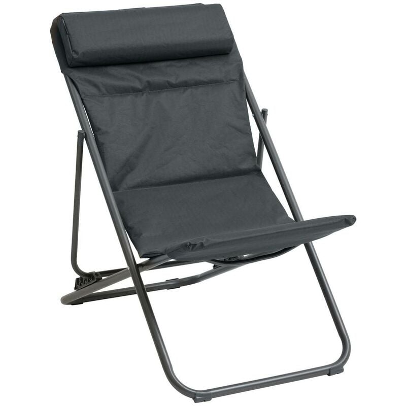 foto del prodotto hesperide - sedia da giardino pieghevole jubba antracite e grafite in zinco e poliestere - hesp ride