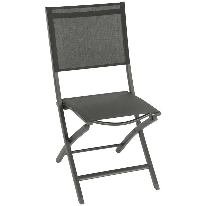 foto del prodotto hesperide set di 4 sedie da giardino pieghevoli essentia in alluminio epossidico antracite e grafite hesp ride