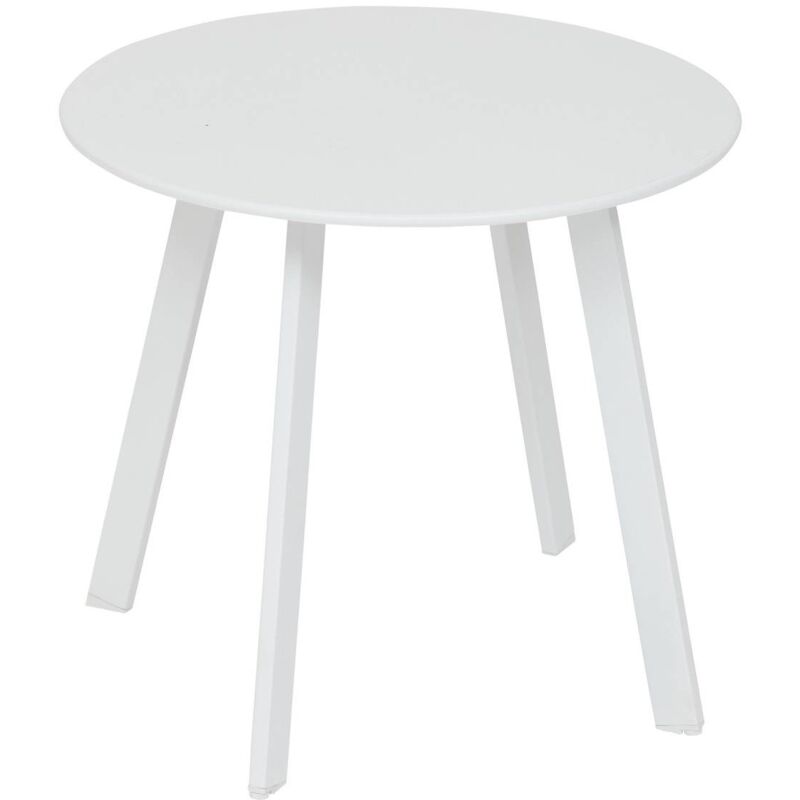 foto del prodotto hesperide tavolino da giardino rotondo saona in acciaio bianco d50cm hesp ride