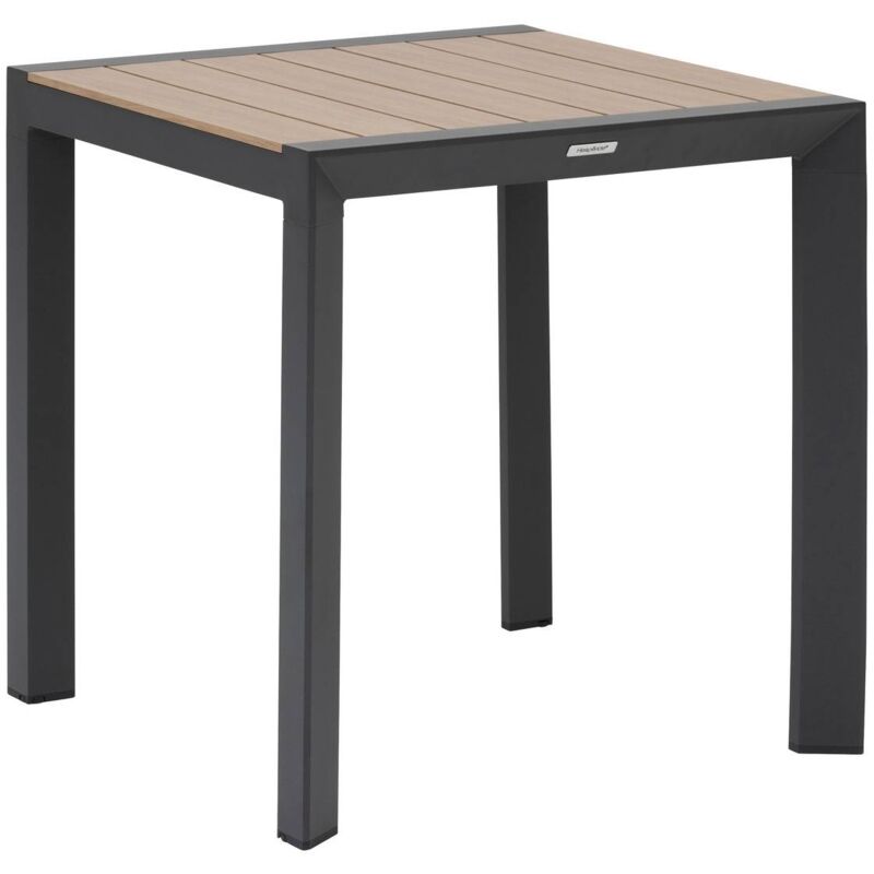 foto del prodotto hesperide tavolo da giardino effetto legno evasion miele e grafite 2 posti in alluminio lates hesp ride