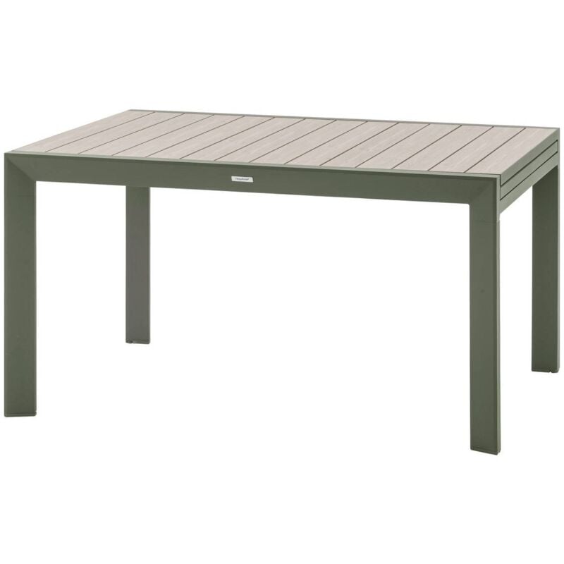 foto del prodotto hesperide tavolo da giardino scorrevole allungabile vasion con effetto legno verde lino e alloro, 10 posti a sedere in alluminio hesp ride