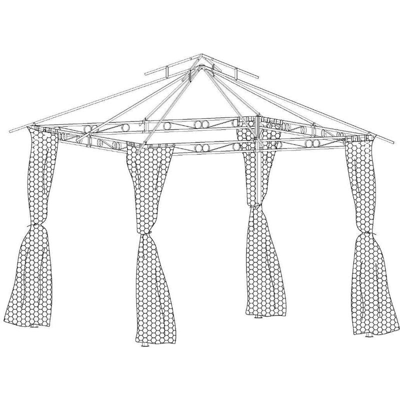 foto del prodotto hesperide - tenda a zanzariera fogo 3x3m in poliestere nero - hesp ride