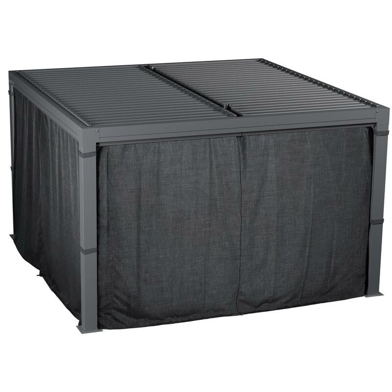 foto del prodotto hesperide tende per pergola bioclimatica maja 1 set di 4 tende per pergola 3,6x3,6 m hesp ride