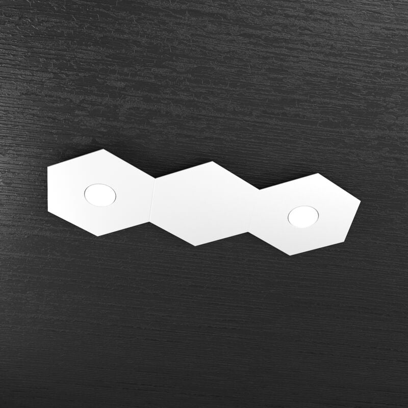 foto del prodotto hexagon applique plafoniera 2 luci 1 decorativo bianco 1142 2l1d bi