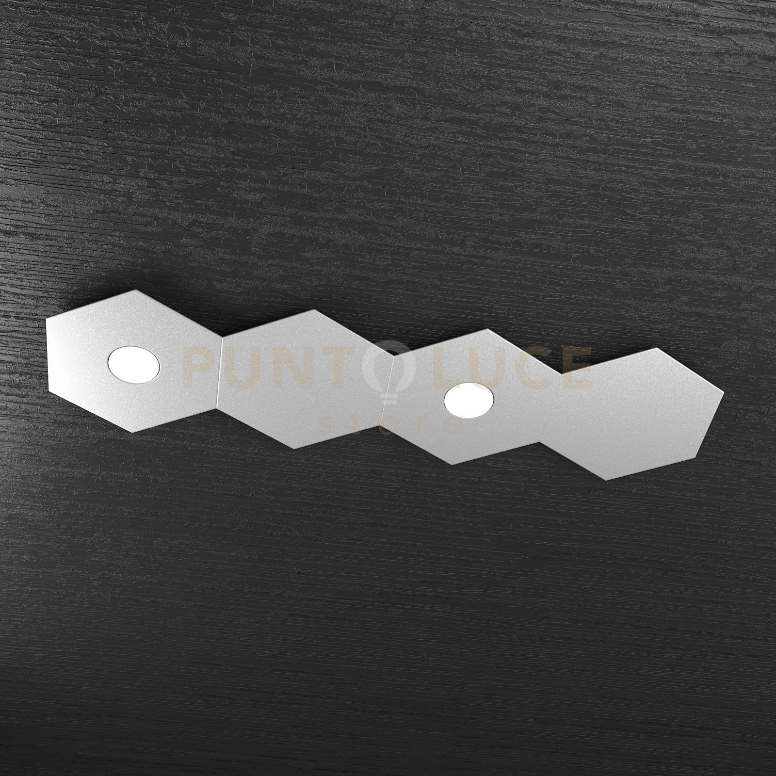 foto del prodotto hexagon applique plafoniera 2 luci 2 decorativo grigio 1142 2l2d gr