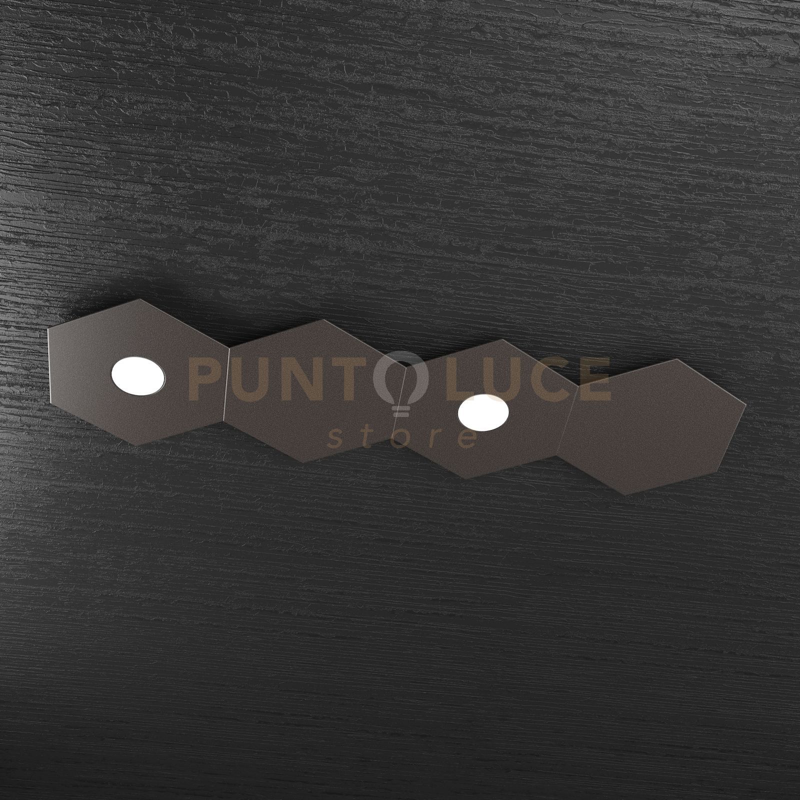 foto del prodotto hexagon applique plafoniera 2 luci 2 decorativo marrone 1142 2l2d ma