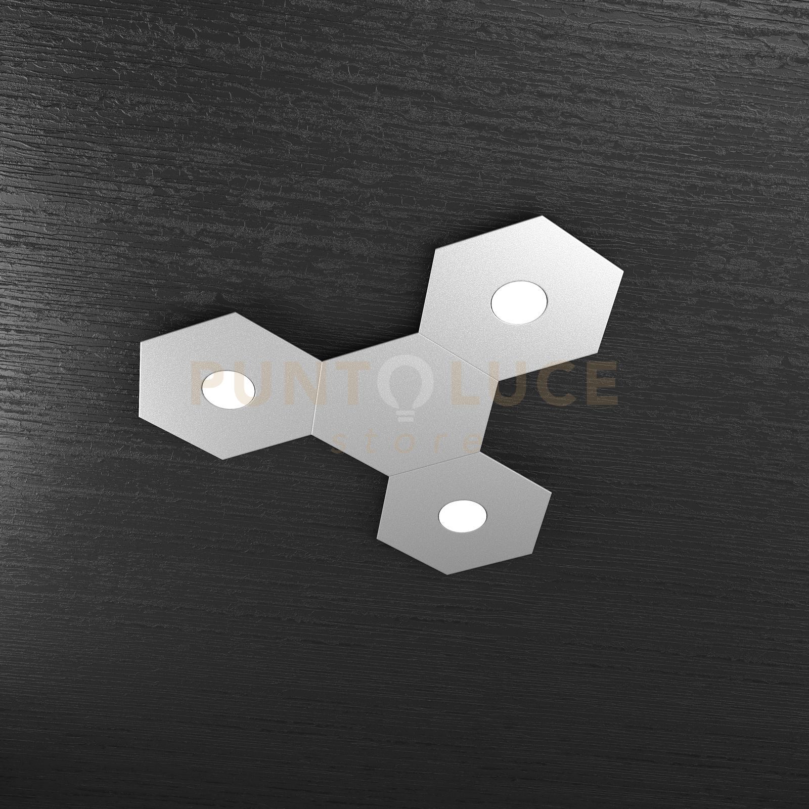 foto del prodotto hexagon applique plafoniera 3 luci 1 decorativo grigio 1142 3l1d gr