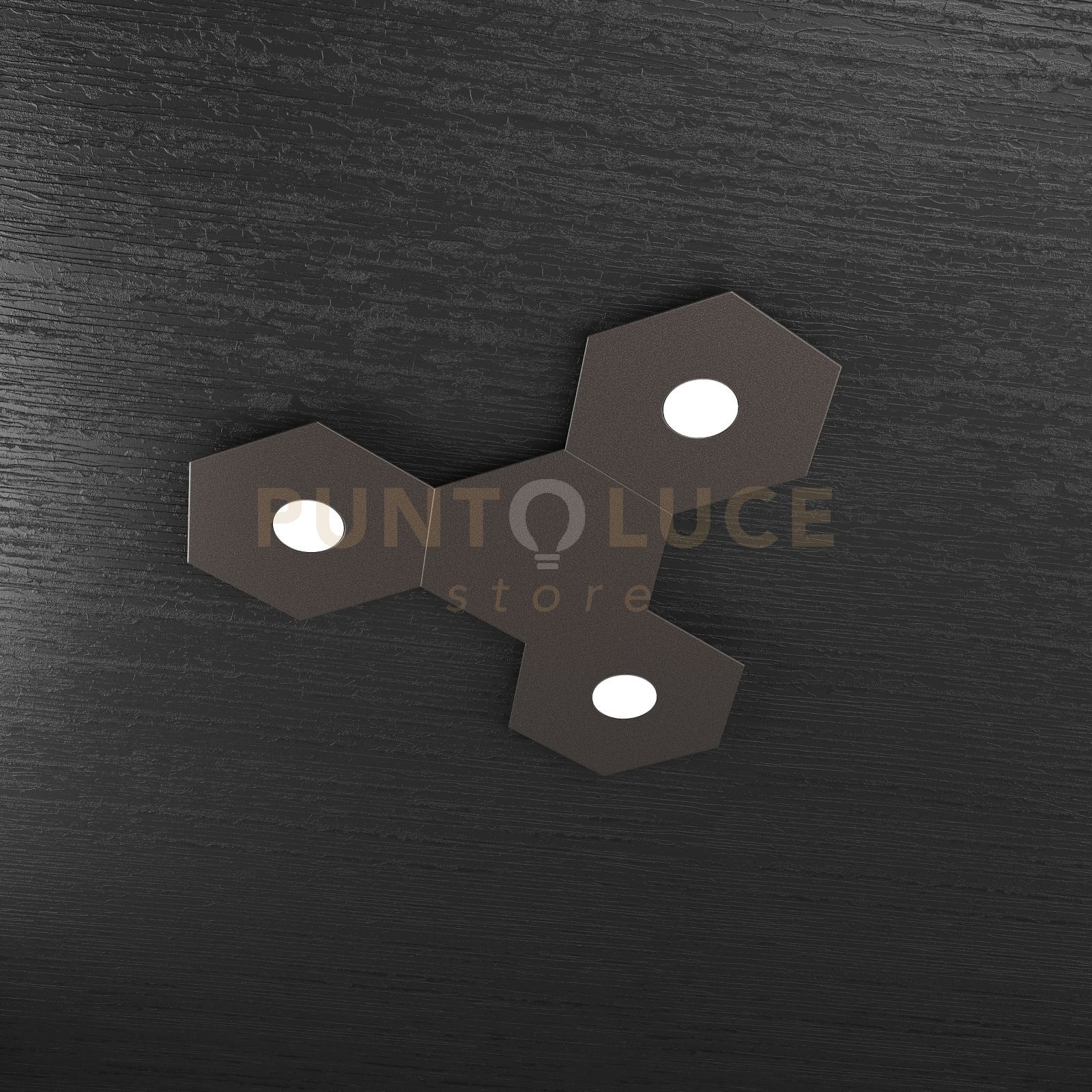 foto del prodotto hexagon applique plafoniera 3 luci 1 decorativo marrone 1142 3l1d ma