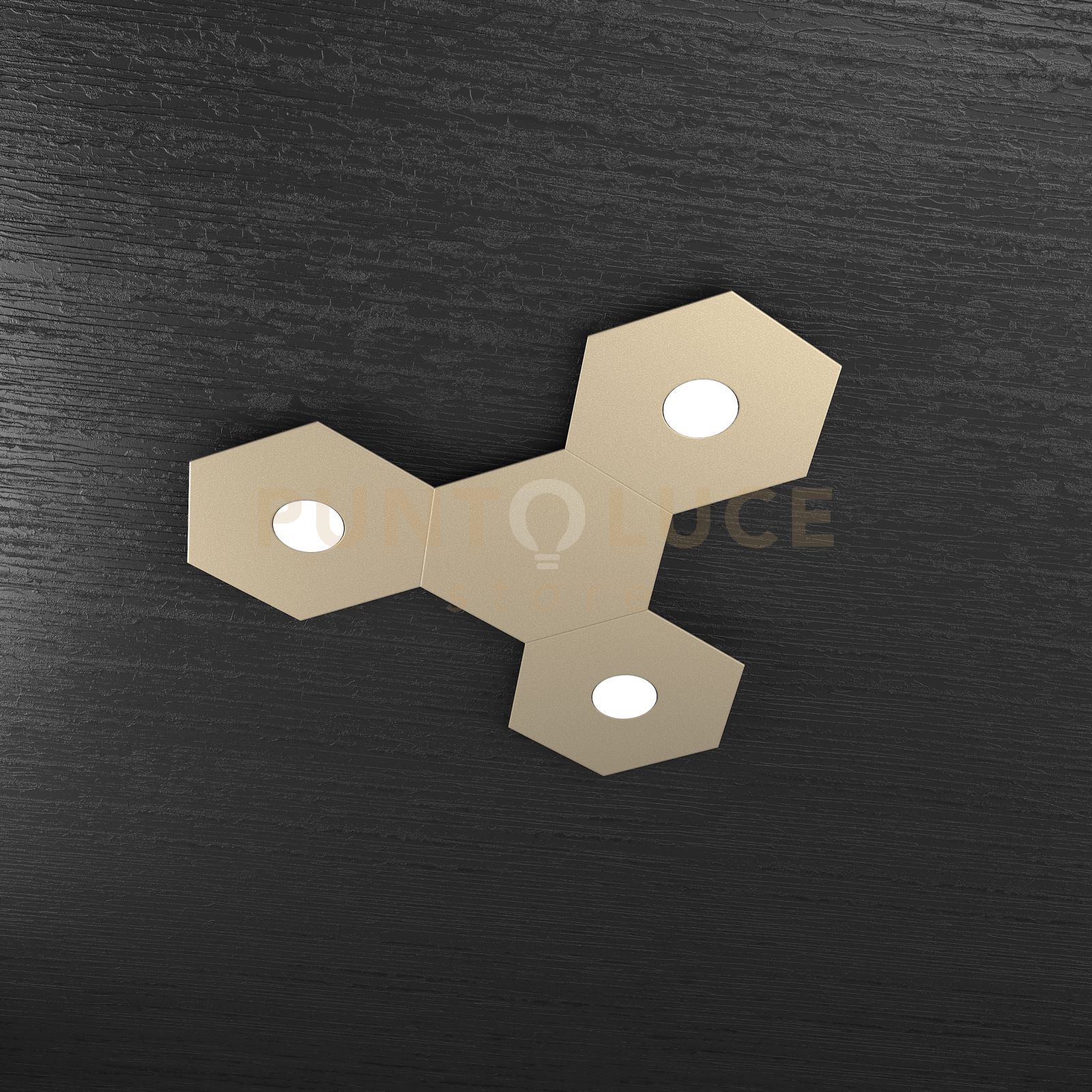 foto del prodotto hexagon applique plafoniera 3 luci 1 decorativo sabbia 1142 3l1d sa