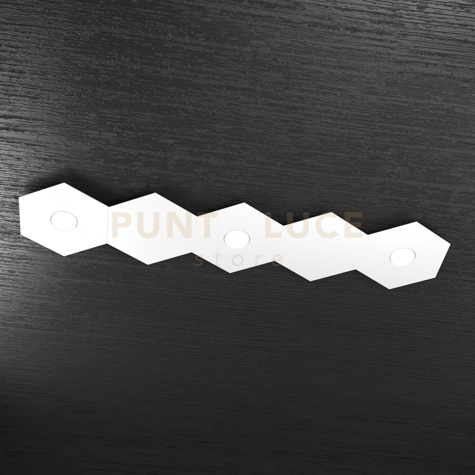 foto del prodotto hexagon applique plafoniera 3 luci 2 decorativo bianco 1142 3l2d bi
