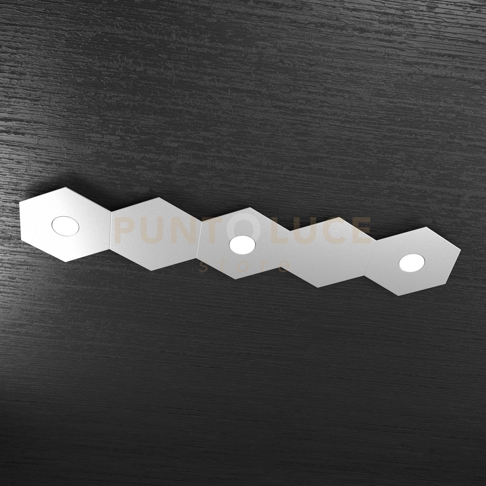 foto del prodotto hexagon applique plafoniera 3 luci 2 decorativo grigio 1142 3l2d gr