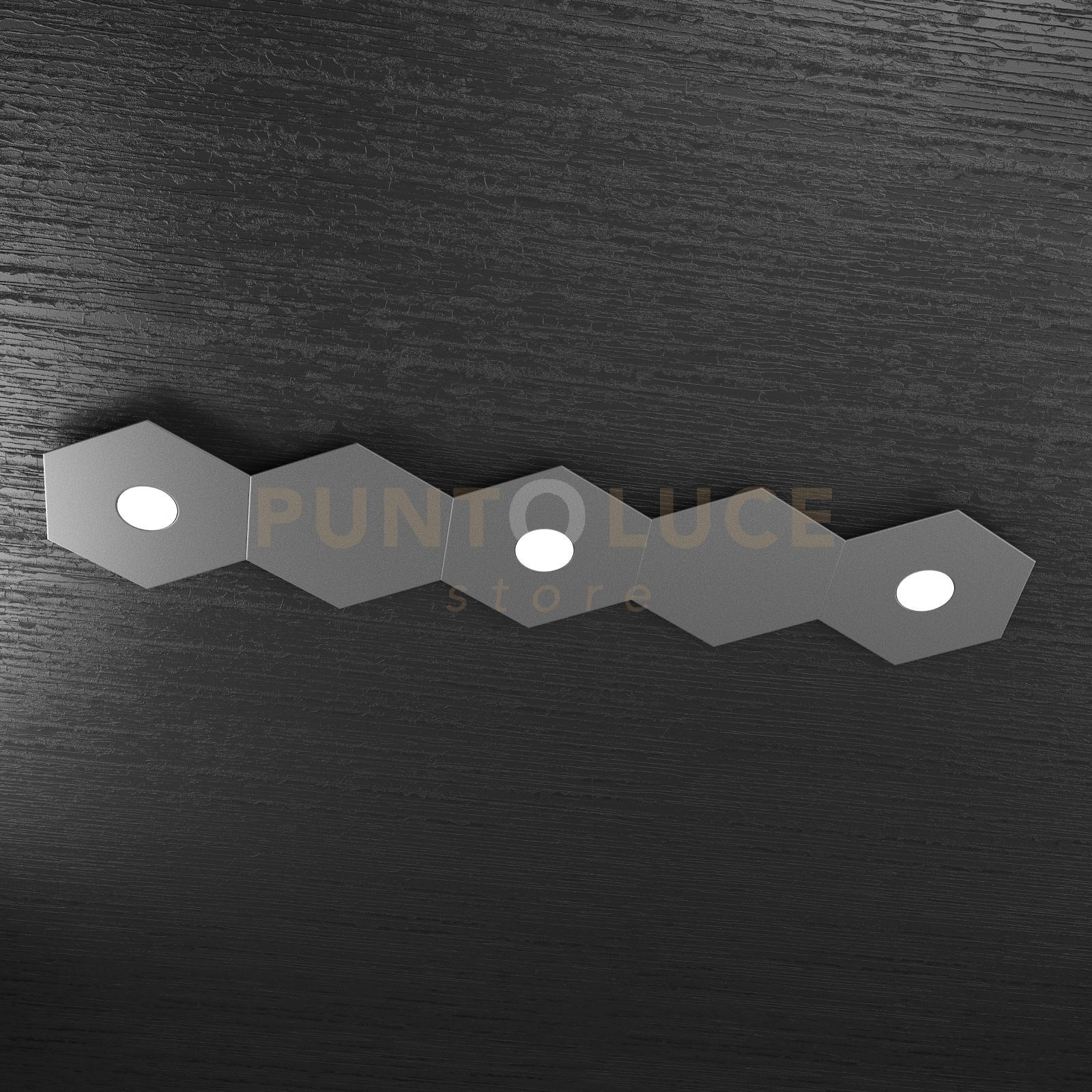foto del prodotto hexagon applique plafoniera 3 luci 2 decorativo grigio antracite 1142 3l2d ga