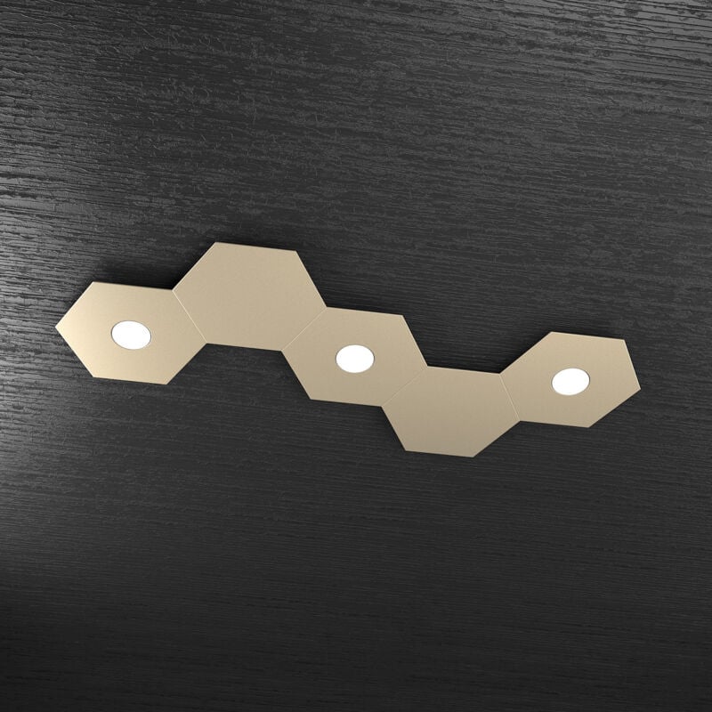 foto del prodotto hexagon applique plafoniera 3 luci 2 decorativo sabbia 1142 3l2d sa