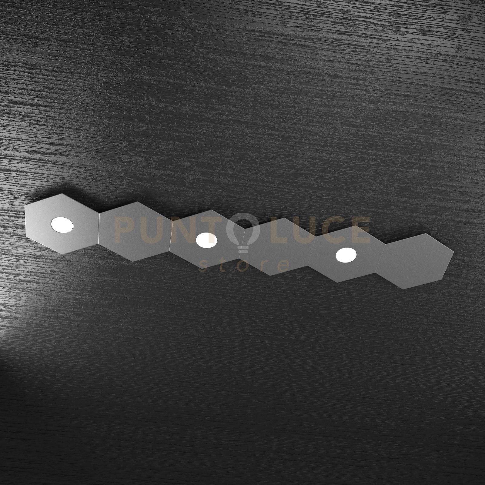 foto del prodotto hexagon applique plafoniera 3 luci 3 decorativo grigio antracite 1142 3l3d ga
