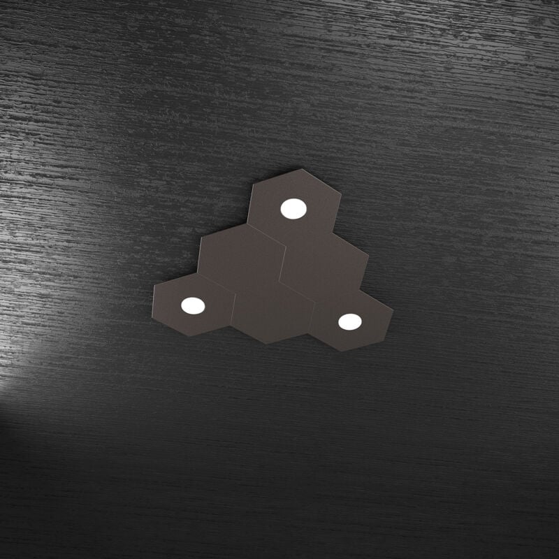 foto del prodotto hexagon applique plafoniera 3 luci 3 decorativo marrone 1142 3l3d ma