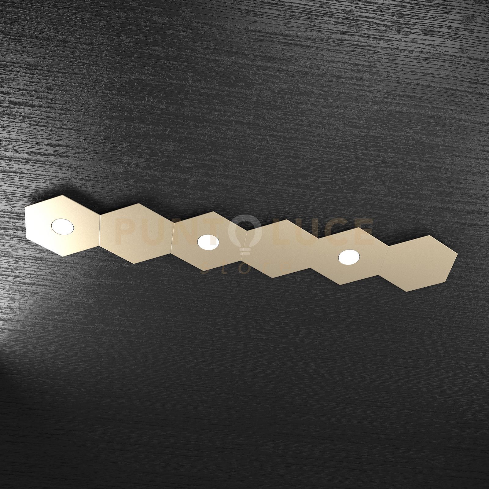 foto del prodotto hexagon applique plafoniera 3 luci 3 decorativo sabbia 1142 3l3d sa
